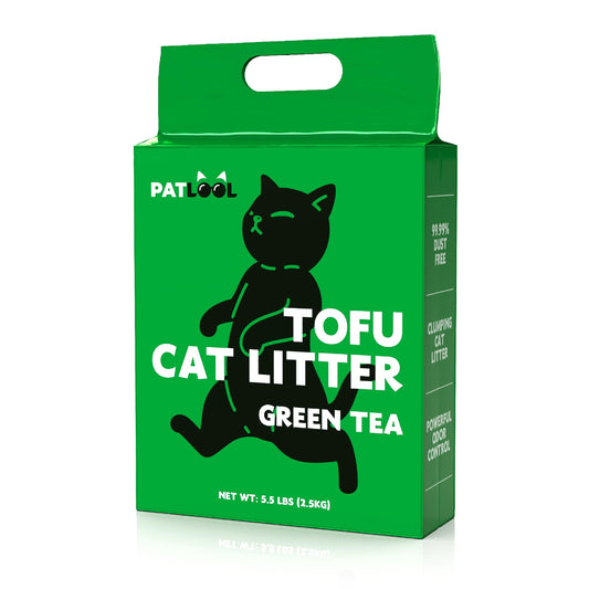 PATLOOL Tofu Cat Litter Lightweight Natural Clumping Cat Litter Odor Control 99.9% Dust-Free Flushable Low Tracking Pack of 1