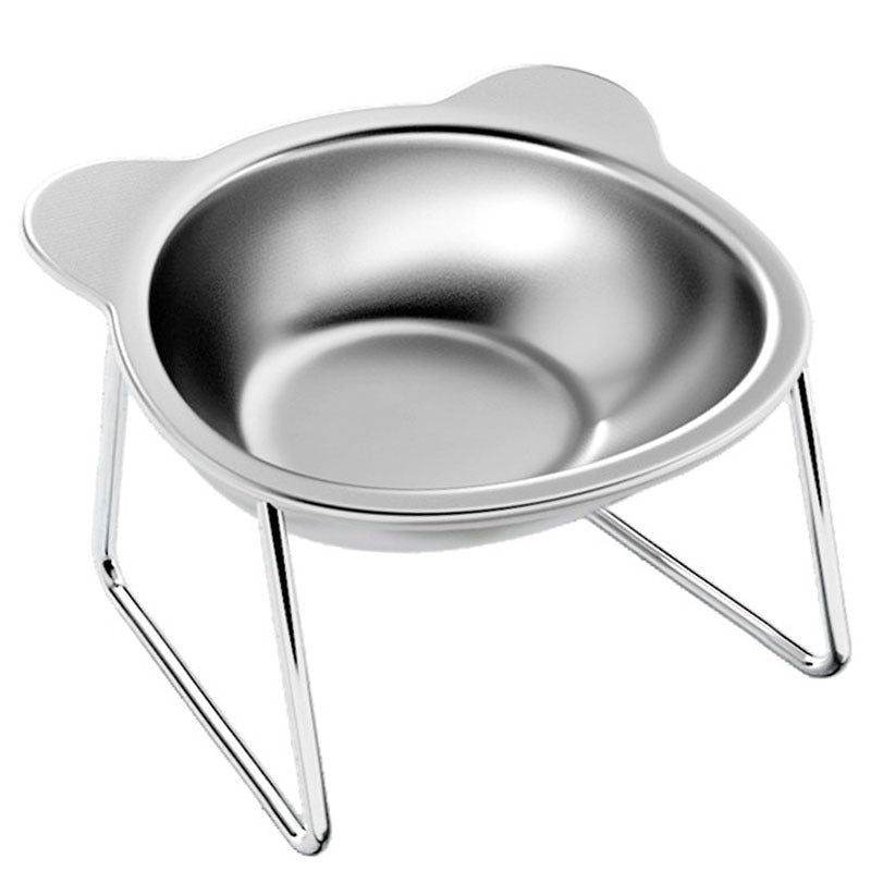 Stainless Steel Elevated Cat Bowl — 304 Grade with Anti-Tip Stand