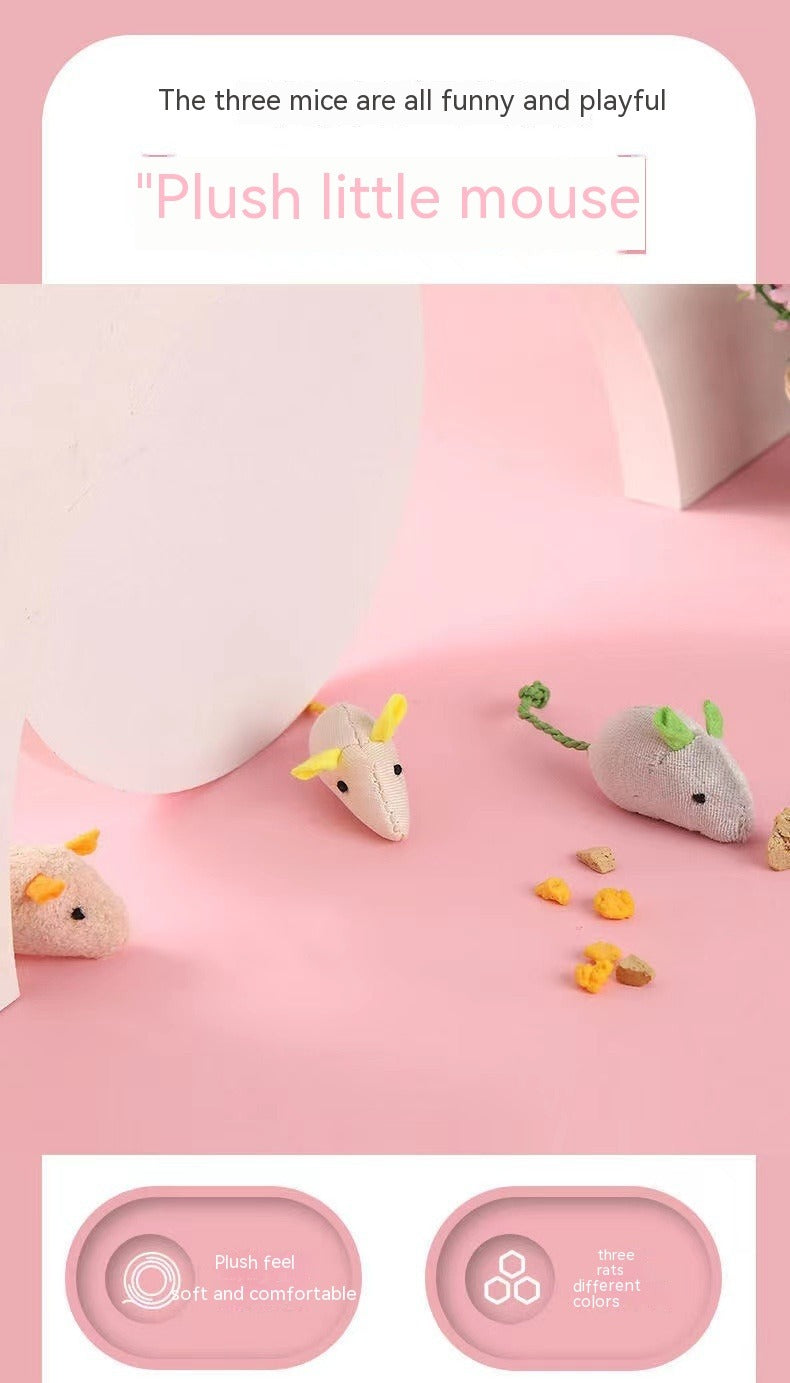 Plush Catnip Mouse Toy — Soft Stuffed Cat Toy