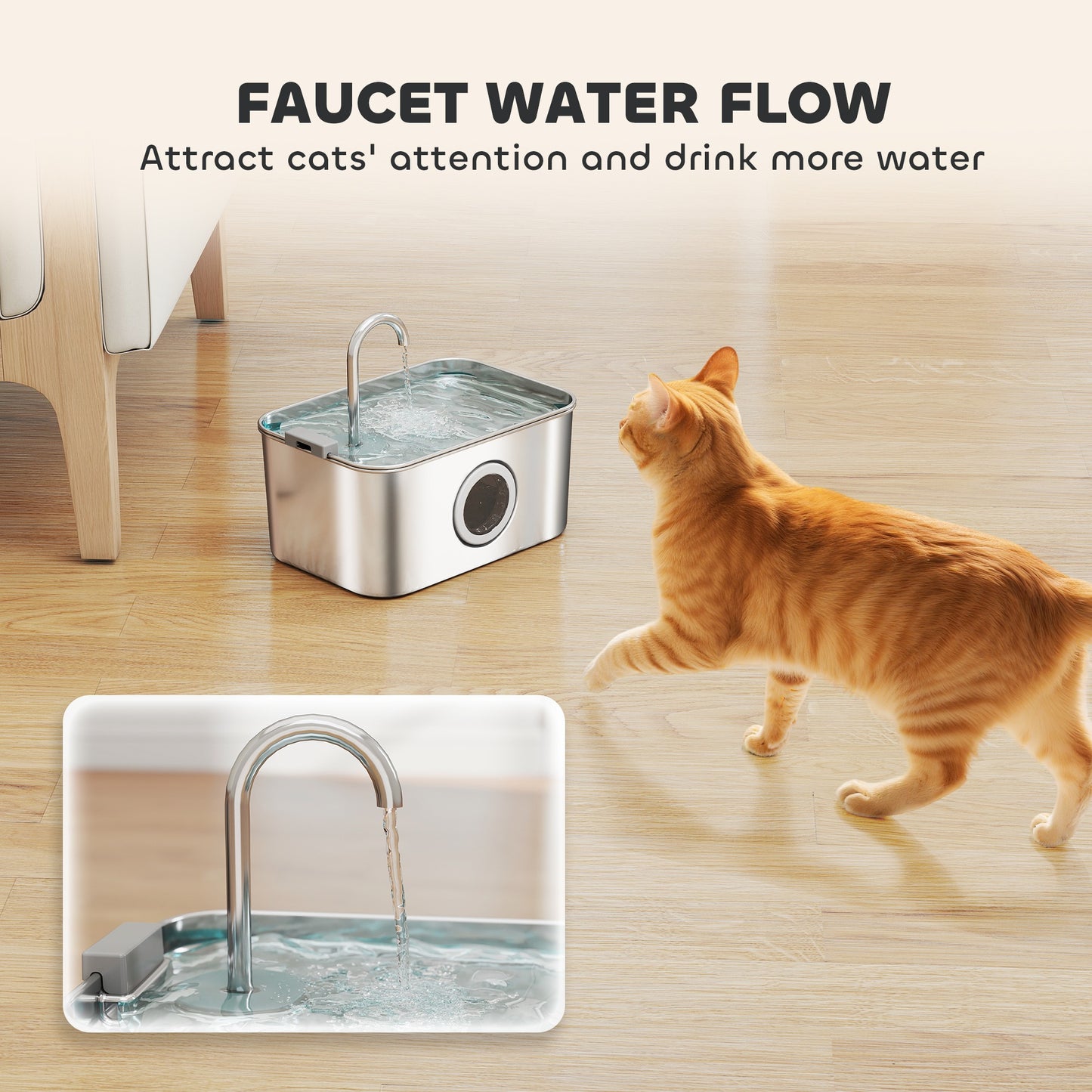 Stainless Steel Cat Water Fountain